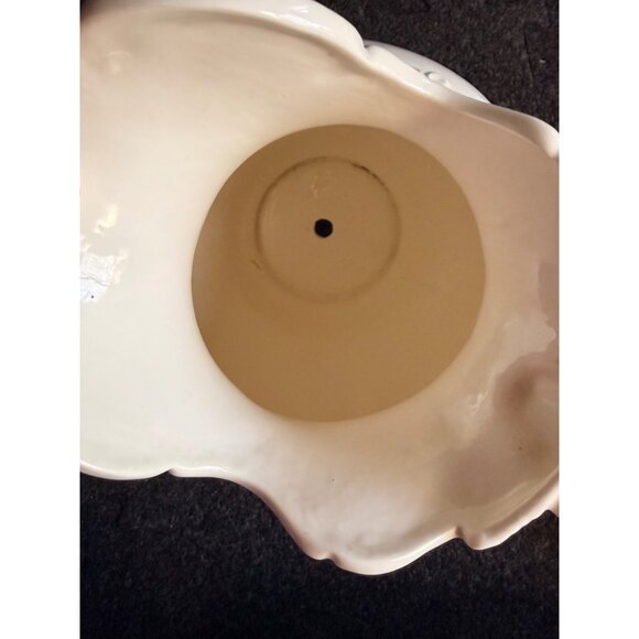 Large White Ceramic Pitcher With Ornate Embossed Design By Arnels - Picture 8 of 8